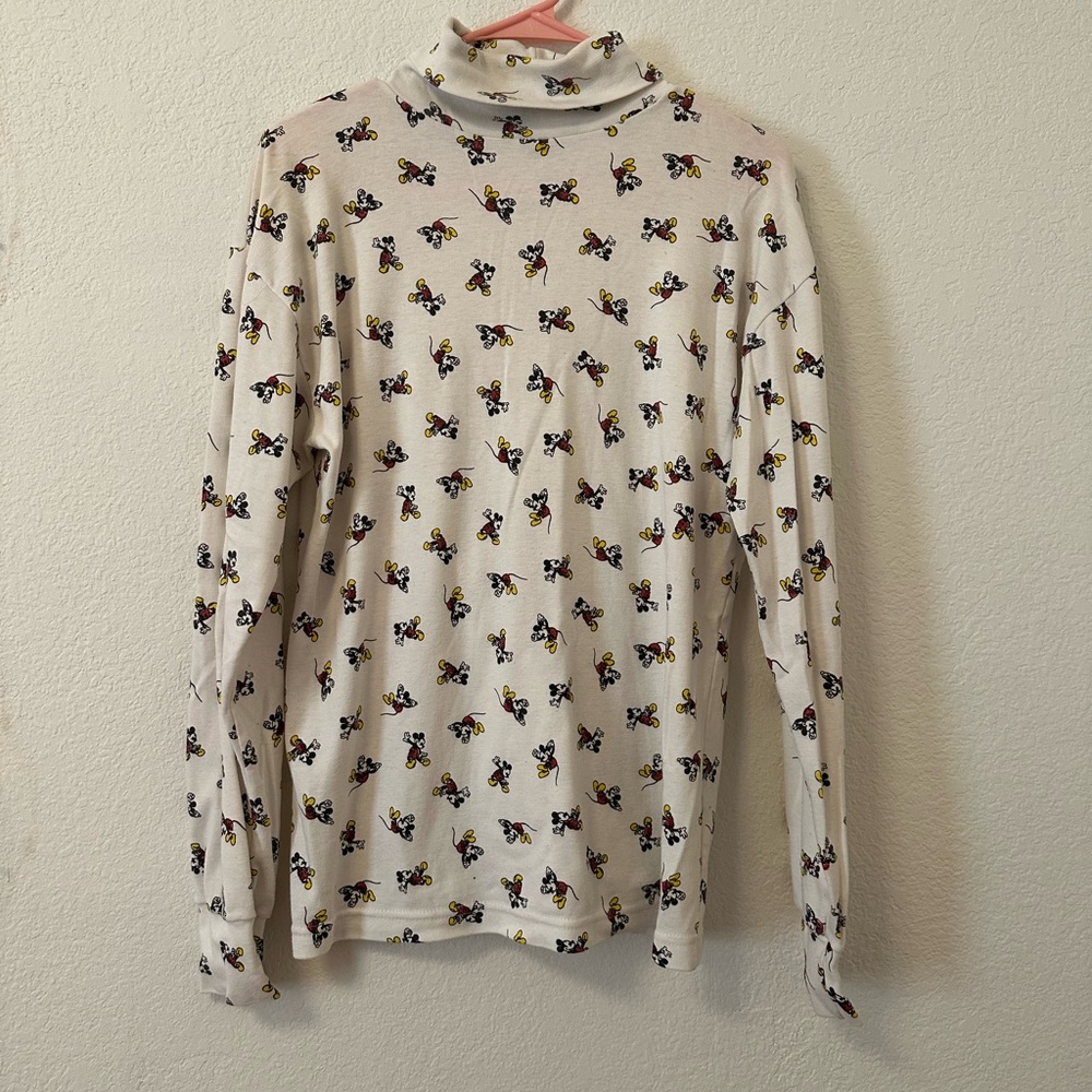 90’s Disney Turtleneck Top with Small Mickey Print